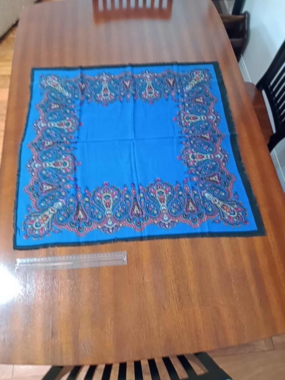Blue Paisley Square Scarf - Classic Women's Wrap